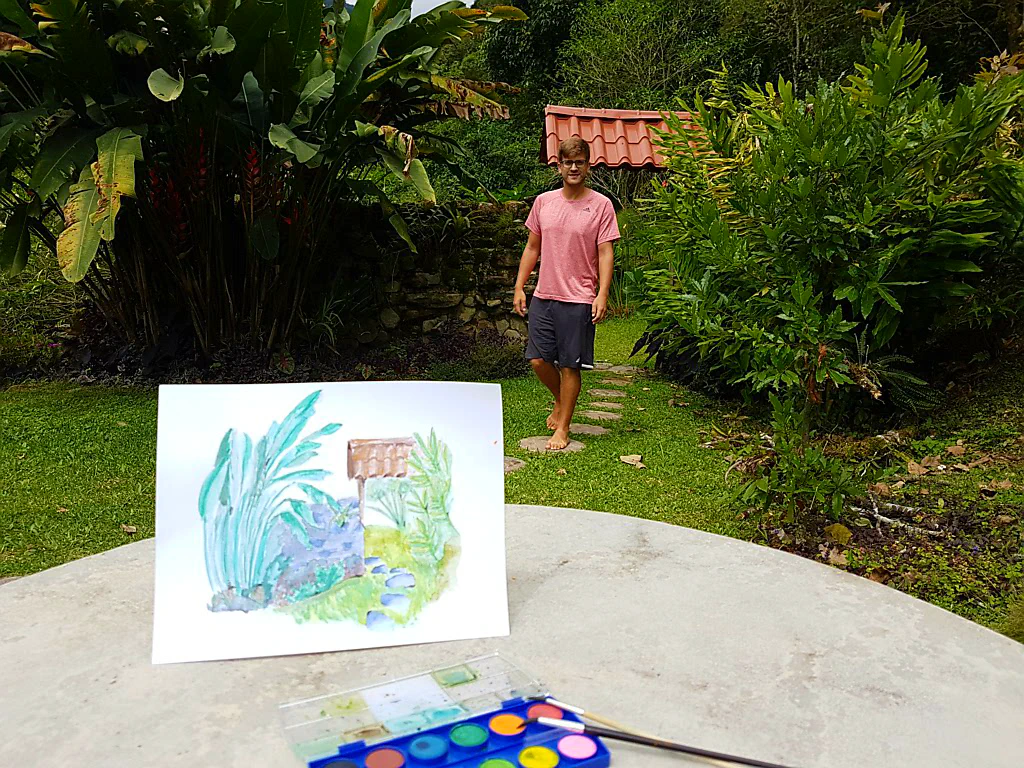 Erster Malversuch nach zweimal Unterricht in Guatemala