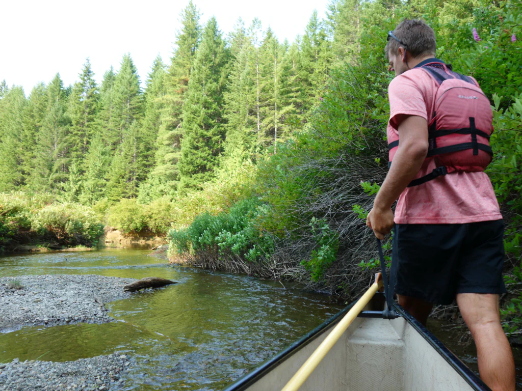 Zu Fuss durch den flachen Bach