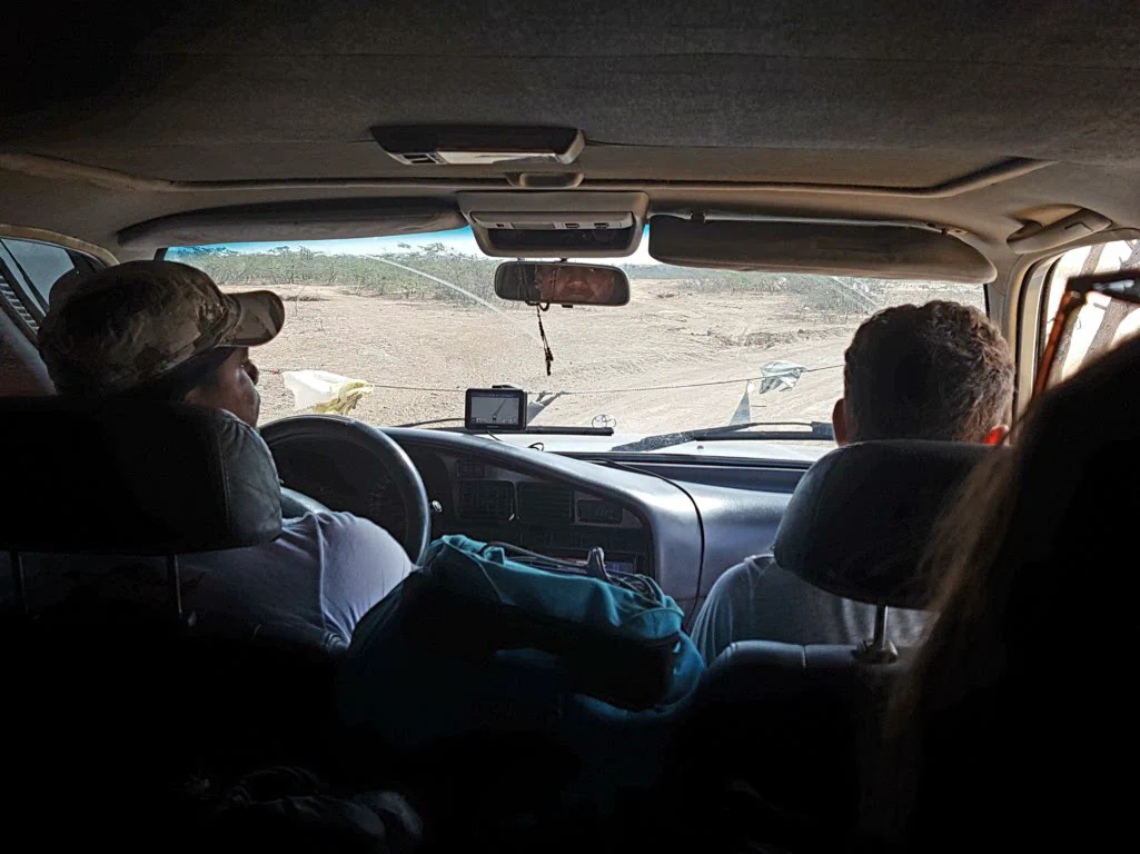 Eine Straßensperre...