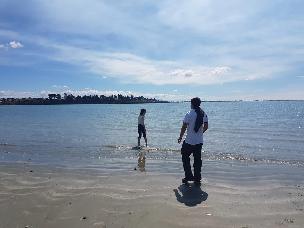 Pause mit unseren chinesischen Wohltätern in Timaru