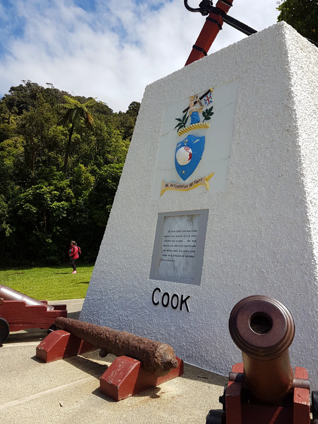 Wo James Cook an Land ging