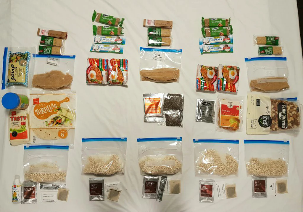 Unsere Verpflegung fuer fuenf Tage