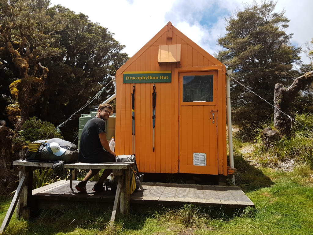 Dracophyllum Hut von außen…