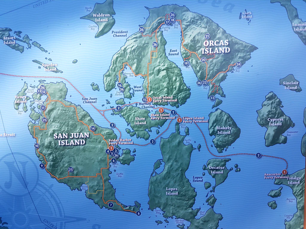 Blick auf die San Juan Islands