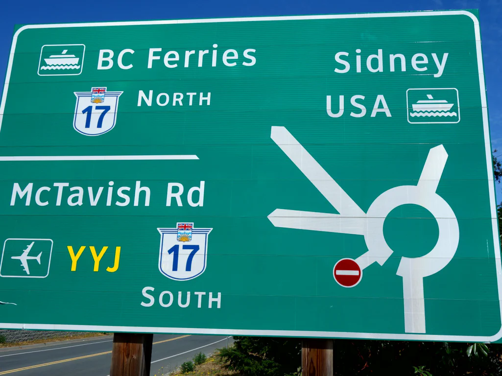 Hinweisschild Richtung USA